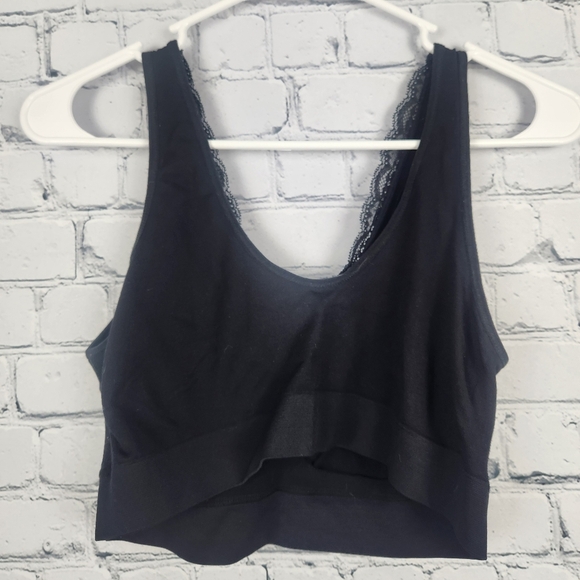 Ambrielle Size XL Black Lace V-Neck Wireless Bra - Picture 4 of 5